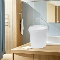 Niceauty Clear Plastic Bucket Garden Pail With Lid White 1Pcs Sealing Home Use