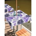 thumbnail image 2 of Outdoor Tablecloth with Umbrella Hole for Patio/Picnic/Party/Camping, Purple Ombre Spring Floral Waterproof Table Cloth Square Cover Washable, Summer Botanical Flowers (60"x 60"), 2 of 8