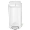 thumbnail image 3 of simplehuman 10 Liter / 2.6 Gallon Butterfly Lid Bathroom Step Trash Can, White Stainless Steel, 3 of 5