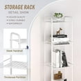 thumbnail image 2 of 3 Tier Narrow Bathroom Shelving Unit, Kitchen Storage Rack Organizer Metal Corner Shelf for Living Room Laundry Pantry (Matte White, 3 Tier), 2 of 6