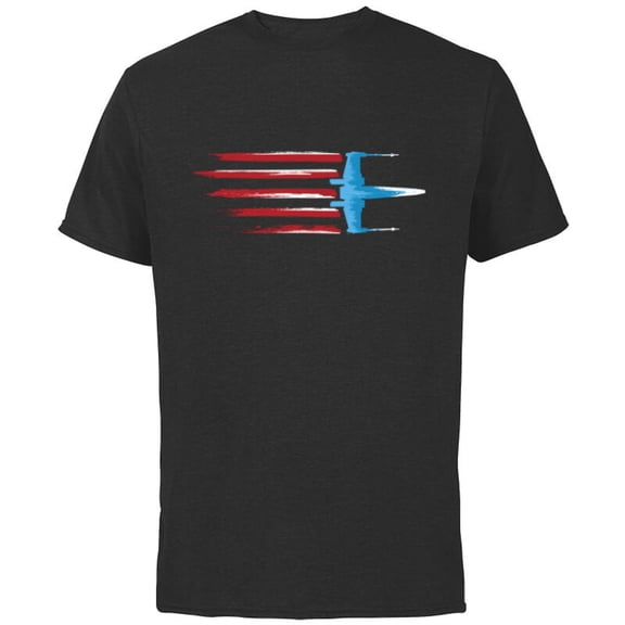 Star Wars Rebel X-wing Fighter Red White & Blue USA America - Short Sleeve Cotton T-Shirt for Adults - Customized-Black