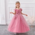 thumbnail image 6 of Odeerbi 2025 Toddler Girls Temperament Minimalistic Bowknot Embroidered Flower Net Yarn Birthday Party Gown Dresses, 6 of 9