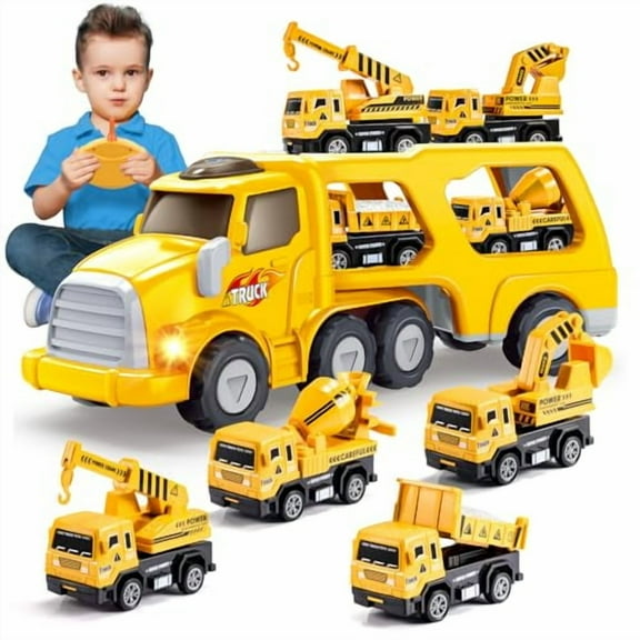 Remote Control Car for Toddlers 2 3 4 5 6,Construction Trucks Cars Toys Toddler 2-6 Year Old Boy Toys Carrier Toys Toddler Toys Car 2-7 Year Old Boy Easter Gifts Toys for Ages 2-4
