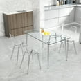 thumbnail image 6 of NYEESS Set of 4 Clear Transparent Dining Chairs Armless with Sliver Metal Legs Modern Acrylic Side Chairs for Kitchen Dining Room, 6 of 8