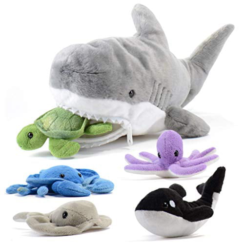 baby shower gift plush toy whale plush toy fabric whale for baby or toddler gift toy with rattle and crinkle paper sea creatures