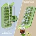 thumbnail image 2 of Ice Cube Tray with Lid and Bin, 21 Pcs Ice Cubes Mold for Freezer Easy Release, Quick Filling Without Touching, Green, 2 of 5