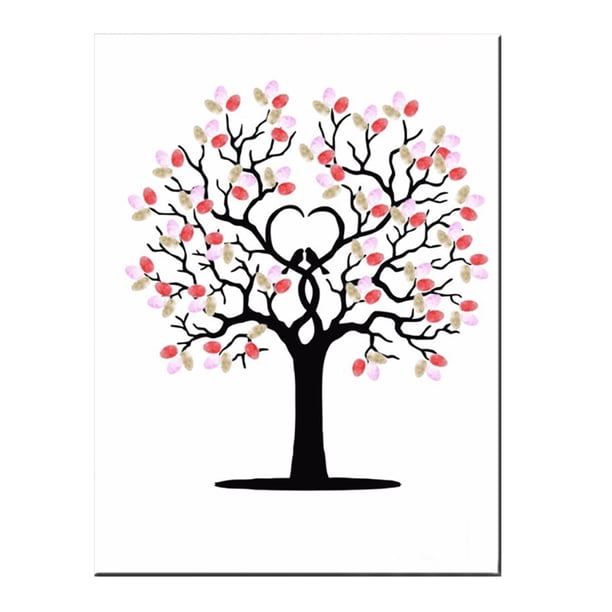 Libro Creativo de Inicio de Sesión de Bricolaje, Pinta de Huellas Digitales, Impermeabilidad de Lienzo para Bodas