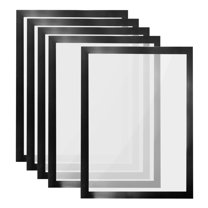 Uxcell 9.37" x 12.8" Magnetic Display Frame A4 Adhesive Magnetic Sign Holder Black 5 Pack