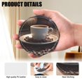 thumbnail image 3 of PU Leather Coasters for Drinks Bar Beer,Set of 6 with Holder,Round Housewarming Gift,Cup Of Coffee And Scattered Coffee Beans On The Table, 3 of 4