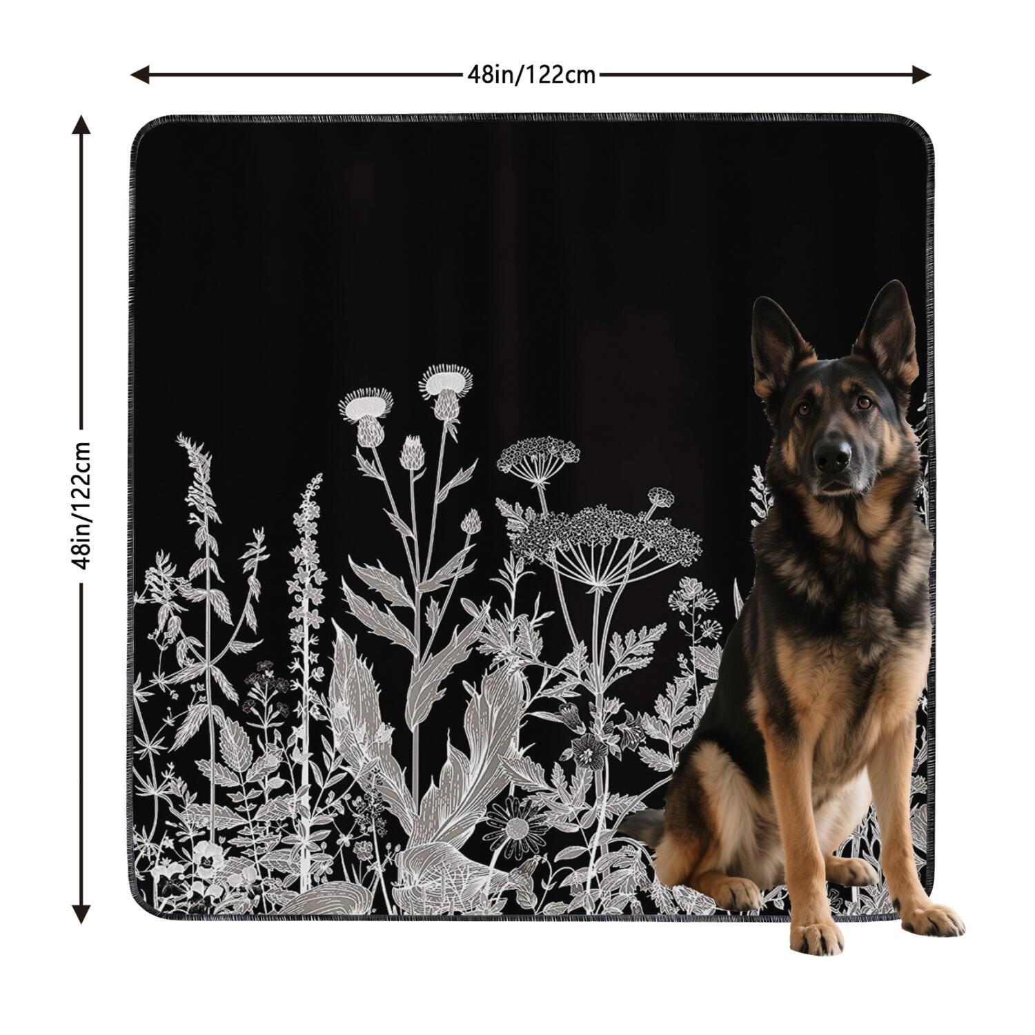 Jumbo 48x48 Inch Reusable Dog Training Pad 2-Count, Super Absorbent Washable Puppy Training Mat, Leakproof & Skid-Resistant for Hardwood Floors, Floral