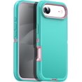 thumbnail image 1 of WWS-Compatible with iPhone 17 Air Case, Heavy Duty Rugged Shockproof/Drop/Dust Proof 3-Layer Full Body Protective Tough Durable Phone Cover, Aqua Mint, 1 of 4