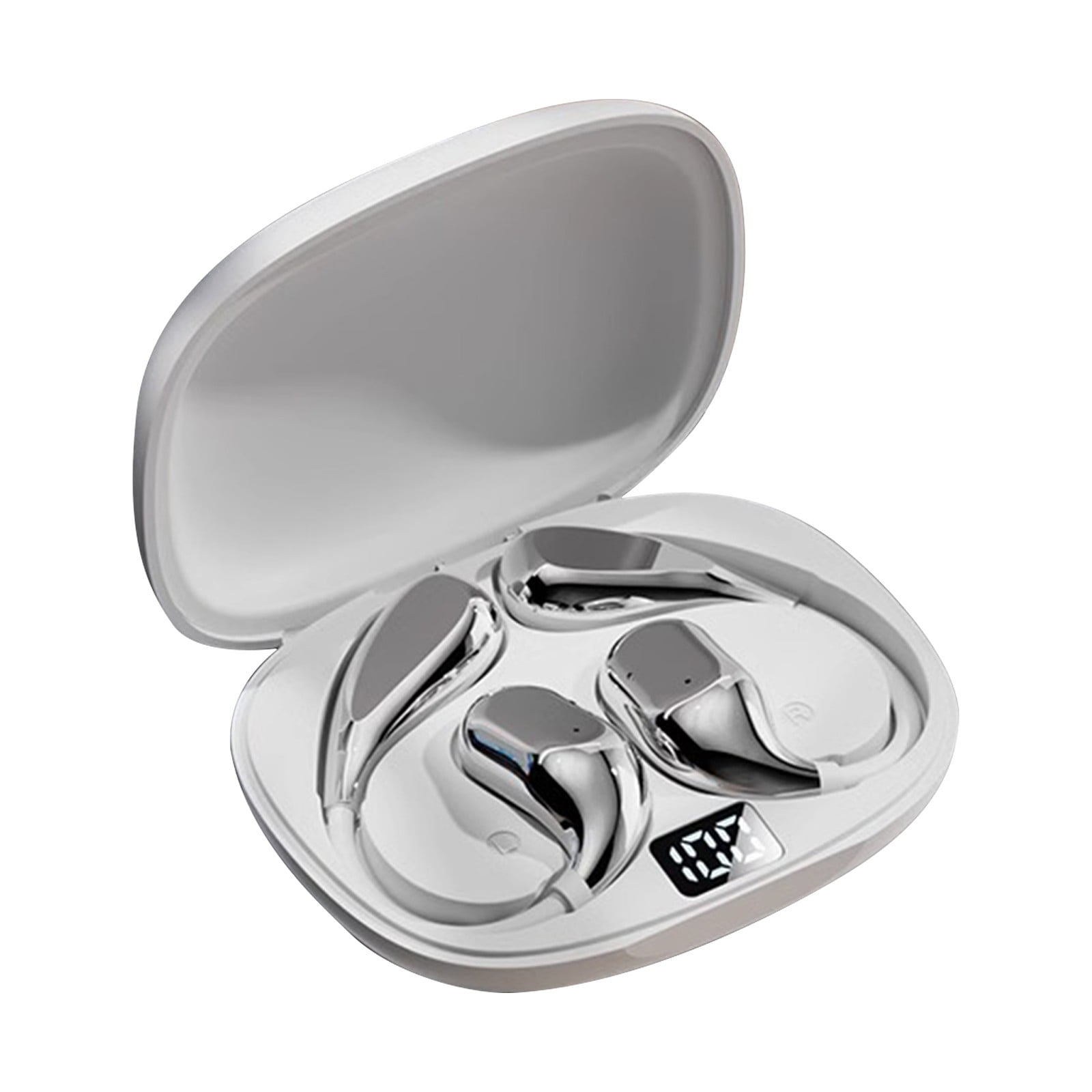 Open Ear Sport Headphones, Wireless Bone Conduction Earphones, Built-in 32GB MP3,with Mic, IP68, Sweat & Water Resistant, Up to 8 Hours Battery, Bluetooth 5.3,for Running,Workouts(White)