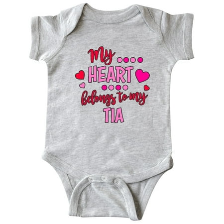 

Inktastic My Heart Belongs to my Tia Gift Baby Boy or Baby Girl Bodysuit