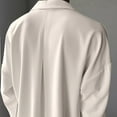 thumbnail image 6 of Men Dress Shirts Ice Silk Long Sleeve Button Big and Tall Down Shirt Fashion Leisure Wedding Party Prom Beige XXL, 6 of 7