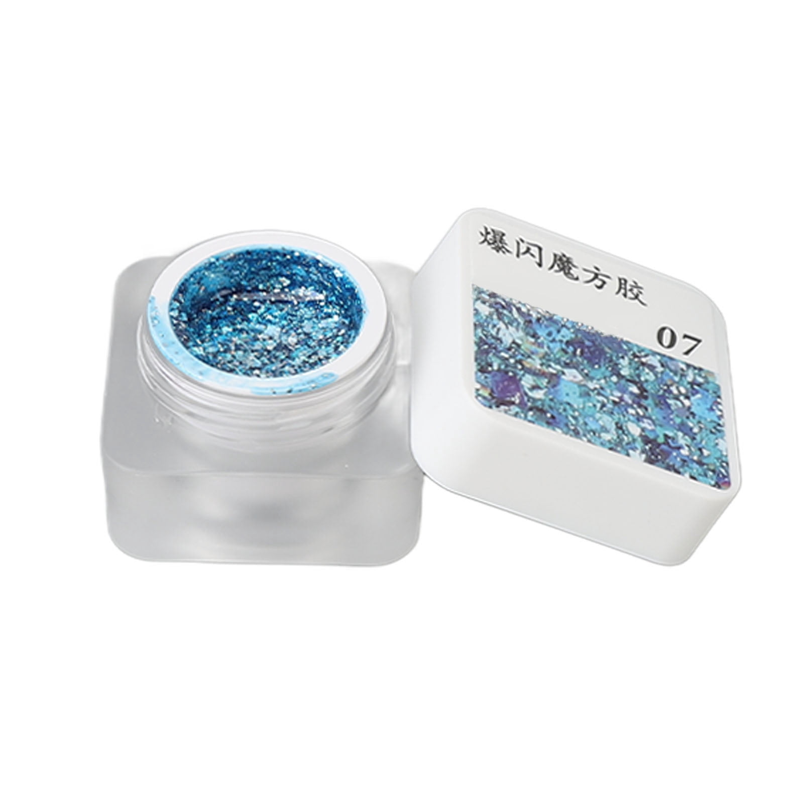 BIMZUC Nail Polish Glue Set 8 Colors Glitter Sparkling Sequins Nail Art Gel Paint Kit for Nail Salon, Long-Lasting UV LED Curing Required, DIY Home Manicure Decoration (4.72 inches / 12 cm)