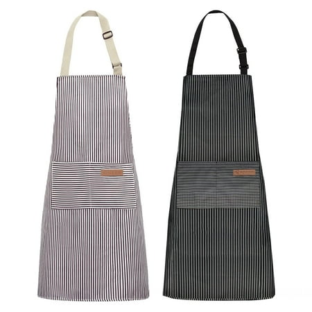 

Cooking Apron Delicate Durable Premium Apron with Adjustable Leather Straps Multiple Styles (2 Piece) 2PCS Multi-color