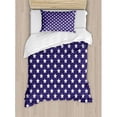 thumbnail image 3 of Navy Duvet Cover Set, Bunch of Star USA American Flag Proud National Graphic Design, Decorative 3 Piece Bedding Set with 2 Pillow Shams, King Size, Purple White, by Ambesonne, 3 of 3