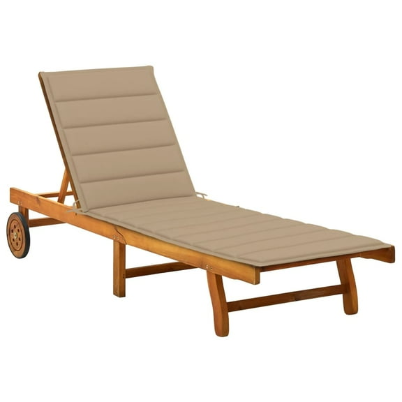 vidaXL Patio Lounge Chair Sunbed Sunlounger with Cushion Solid Acacia Wood