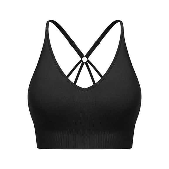 Fewfanhot Women's Racerback Sports Bra, Crisscross Strap Design for Support Underwear Breathable Crop Top for Yoga, Running and Daily Workouts