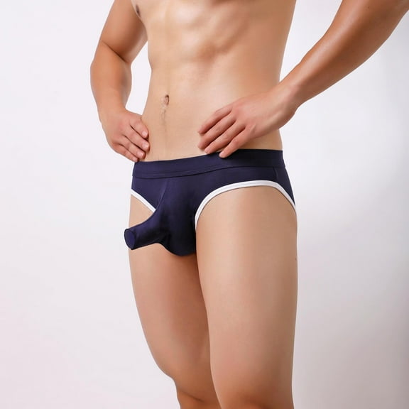 Jwputqe Mens Boxer Briefs,Mens Briefs,Boxer Briefs,Breathable,Comfort Fit,Solid,Elastic Waist,Nylon,Spandex,Blue,XL