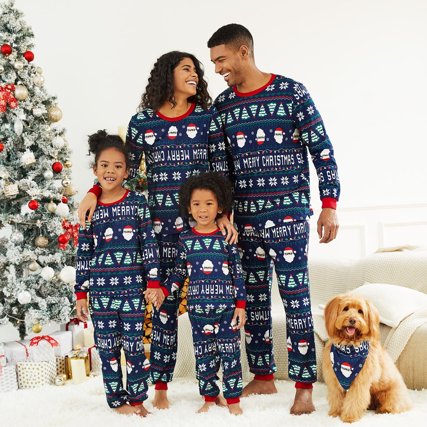 Pigiama Famiglia Peanuts Natale – Vestibilità Aderente In Cotone Per Bambino Taglia 6 Anni