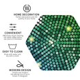 thumbnail image 4 of Pofeuu Green Disco Lights Print Leather Coasters Set of 6, Round Cups Mugs Mat Pad for Home Kitchen Heat Resistant Drink Coasters,Hexagon, 4 of 7