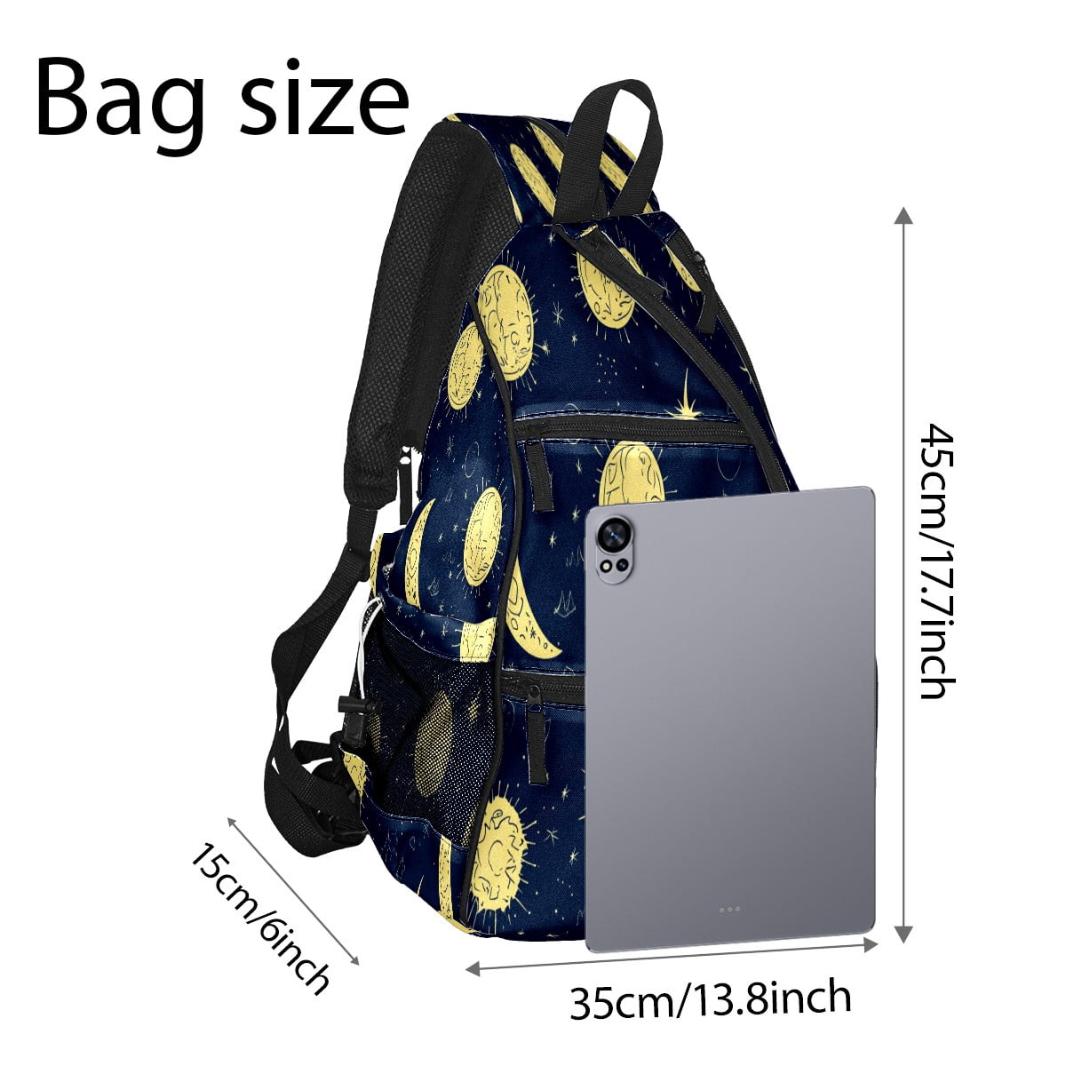 Pickleball Bags for Men Women Pickleball Backpack with Large Capacity Lightweight Adjustable Pickleball Sling Bag Hold Paddles, Balls, Accessories Moon And Sun Pattern