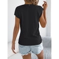 thumbnail image 2 of jinghuiyue Womens Button Down Sweater Vest Cap Short Sleeve Lightweight Cardigan Cable Knit Tops XL, 2 of 7