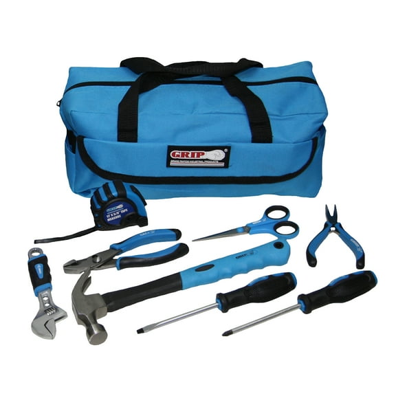 GRIP Children's Heat-Treated Tool Kit Automotive Specialty Tools, Steel, Blue, 9 pc