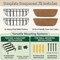 thumbnail image 6 of 24'' Window Box Railing Planter with Coco Liner,4 Pack Horse Trough Planters Black Metal Hanging Flower Planters Basket for Porch Fence Patio Indoor Outdoor Lawn, 6 of 9