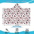 thumbnail image 2 of White Cow Bow Pattern Hooded Bath Towel，60"x35" for Ages 3 To 12 Kids, Quick Dry Lightweight Soft Microfiber Hood Beach Towel Cover Up for Kids, 2 of 7