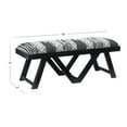 thumbnail image 3 of Feeney Upholstered Bench, Black Frame with Black and White Handwoven Geomatric Pattern Fabric, 3 of 7