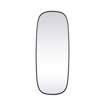 Elegant Decor Metal Frame Oval Mirror 24x60 Inch in Black