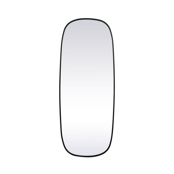 Elegant Decor Metal Frame Oval Mirror 24x60 Inch in Black