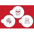 thumbnail image 2 of Designer Stencils Scary Halloween Cookie Stencil Set, (Spider Web, Skull, Gravestone), Beige/semi-transparent, 2 of 5