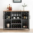 thumbnail image 6 of Wine Bar Cabinet with LED Lights, Liquor Storage Cabinet with Wine & Glass Rack, Buffet Sideboard with Storage, Coffee Bar Cabinet with Adjustable Shelves, 47.2 Inches, Dark Grey, 6 of 8