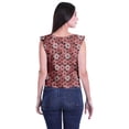 thumbnail image 3 of Moomaya Hauts Sans Manches en Jersey de Coton à Volants pour Femmes Blouse d'Été Imprimée pour Femmes, 3 of 4