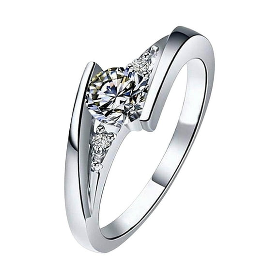 TIHLMK Ladies Fashion Inlaid Ring Rings for Teen Valentine's Day Gift Men and Women Couple Rings Engagement Wedding Ring Alloy
