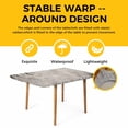 thumbnail image 4 of Gray Brown Table Cloths for 6 Foot Rectangle Tables, Vintage Shabby Texture Making Old Patio Waterproof Elastic Fitted Tablecloths, Washable Rectangular Table Cover for Camping, 4 of 8