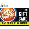 Dave & Busters $50 Gift Card (Email Delivery)