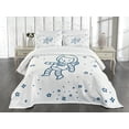 thumbnail image 3 of Ambesonne Cat Quilted Bedspread Set 3 Pcs, Astronaut Cat in Space, Queen Size, Dark Blue, 3 of 5