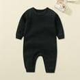 thumbnail image 2 of Dealovy Infant Toddler Newborn Baby Onesie Round Neck Long Sleeve Solid Color Full Zip Comfortable Plain Jumpsuit Covering the Feet, 2 of 3