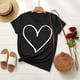 thumbnail image 1 of Xuyuer Women's Lover Printed Round Neck Short Sleeve T-Shirt, Cute Casual Graphic Tee Top for Date Nights, Anniversary Gifts and Couple Outfits, 1 of 7
