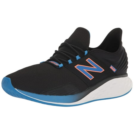 New Balance Men's Fresh Foam Roav V1 Running Shoe, Black/Serene Blue/Vibrant Orange, 10