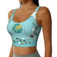 thumbnail image 2 of Daiia Travelling on Airplane Printed Women's Sports Bra, Breathable Activewear Bra with U-Back Design and Removable Pads, Comfortable and Supportive for Yoga, Workout-X-Large, 2 of 8