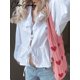 thumbnail image 3 of Blusa holgada con cuello en V para mujer, camisa de retales con estampado azul, ropa de calle para primavera, 2024, 3 of 5
