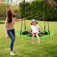 thumbnail image 4 of Gymax 40'' 770 lbs Flying Saucer Tree Swing Kids Gift w/ 2 Tree Hanging Straps Green, 4 of 10