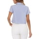thumbnail image 3 of CAMISA CORTA DE MUJER CON RAYAS Y BOTONES, MANGA CORTA, CON NUDO EN LA PARTE FRONTAL, TALLA XL, AZUL Y BLANCO, 3 of 6