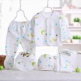 thumbnail image 2 of Paguaki Newborn Layette Gift Sets Unisex Baby Clothes 5 Piece Layette Sets Long Sleeve Tops+Hat+Pants+Bib Cotton Newborn Clothes Gift Set, 2 of 4