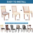 thumbnail image 6 of 4Pcs Seat Slipcovers, Easy-Going 100% Waterproof Seat Covers for Dining Room Chairs, Stretch Jacquard Dining Chair Covers for Dining Chairs, Waterproof Removable Washable, Beige, 6 of 7